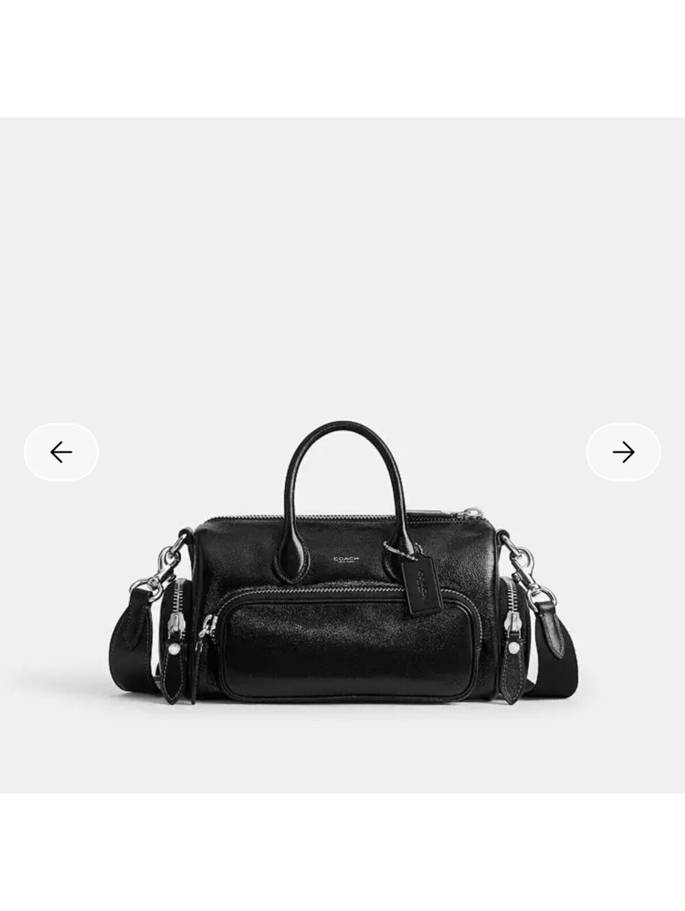 NWT Coach Compass Bag 25 With Pockets Glazed Black Leather Satchel